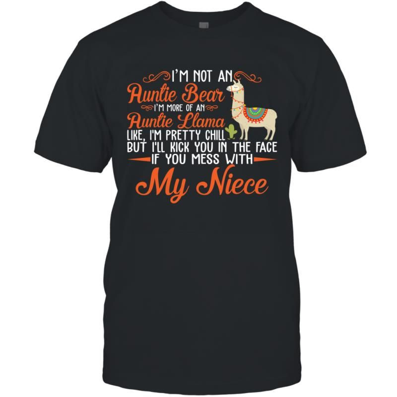 I_M Not An Auntie Bear I_M More Of An Auntie Llama Funny Shirt T-Shirt