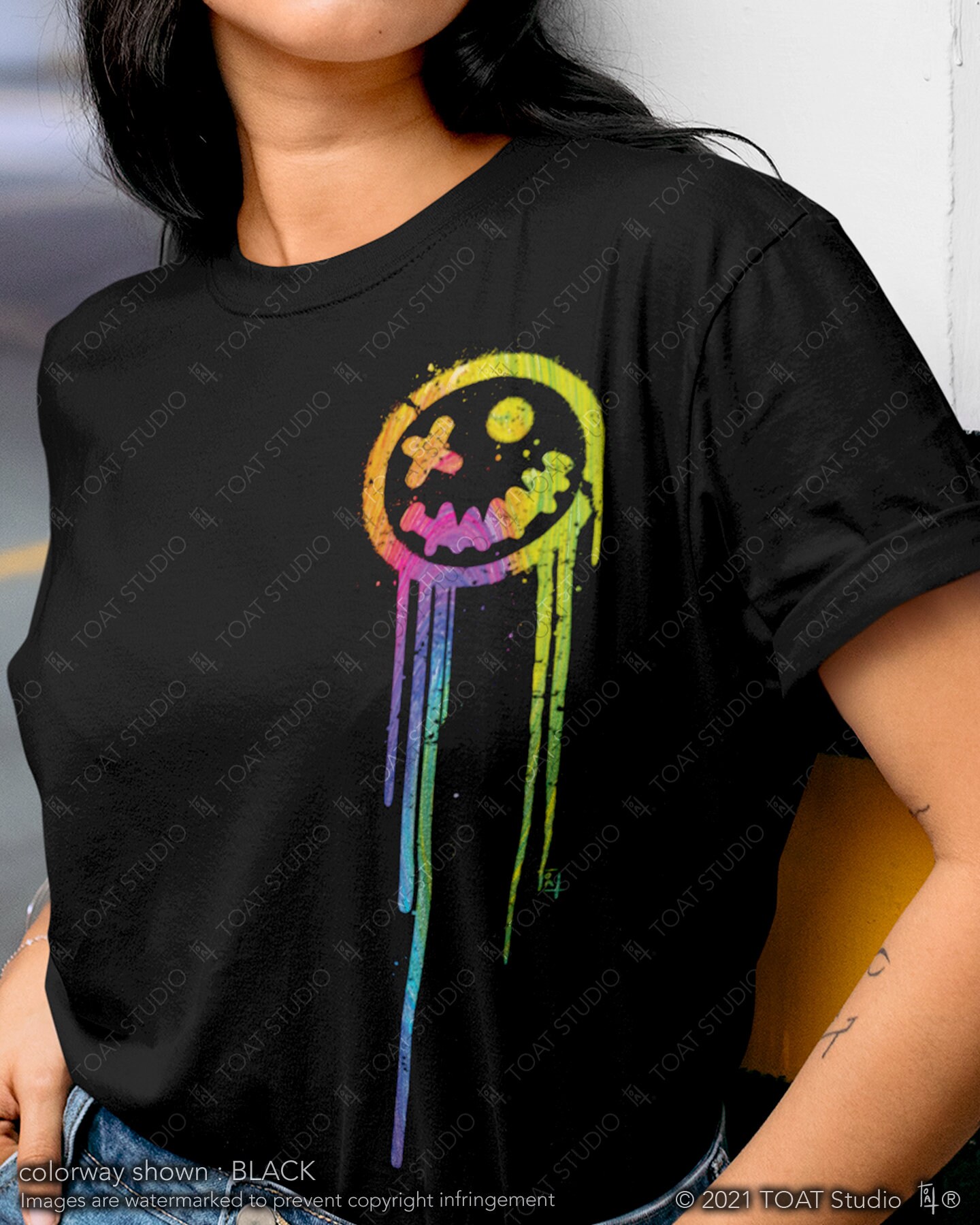 Graffiti Smiley Face Unisex T-shirt, Happy Face, Graffiti Grunge, Be Kind, Smile Face Art, Happy Shirt, Distressed Smile, EDC Dance Shirt