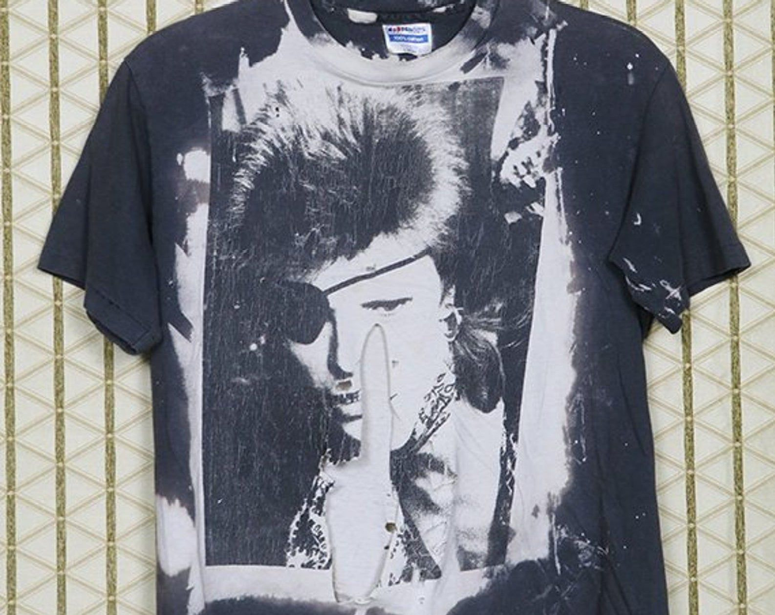 Thrashed David Bowie T-Shirt Mosquitohead T Faded Bleached Black Vintage New Wave Og Iggy Pop Lou Reed Queen 1980S 80S