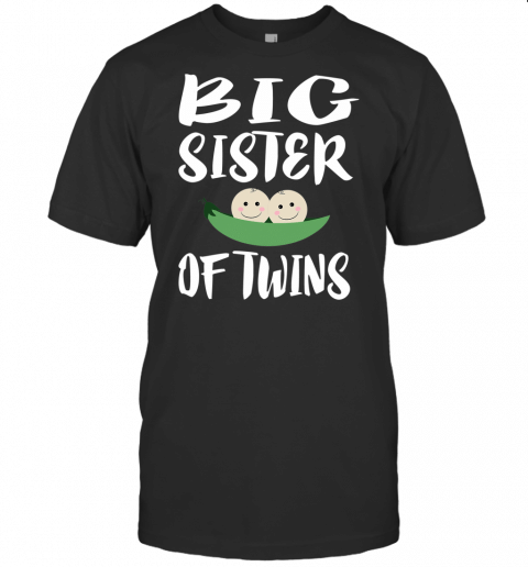 Big Sister Of Twins Older Sister Gift Announcement T Shirt