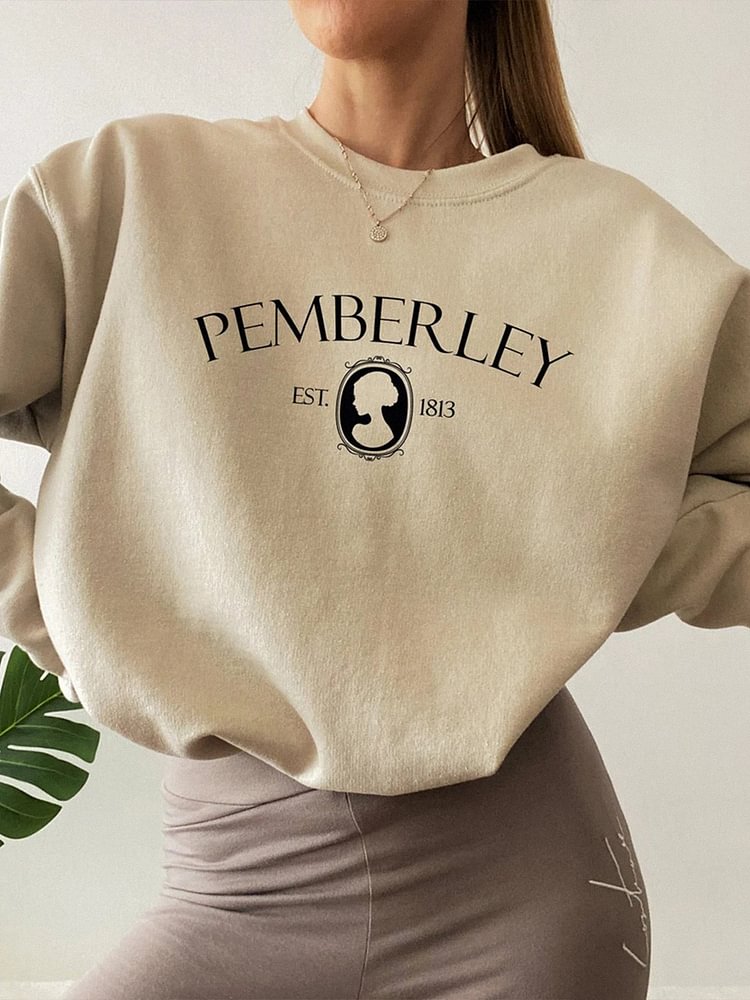 Pemberley Vintage Print Crewneck Sweatshirt