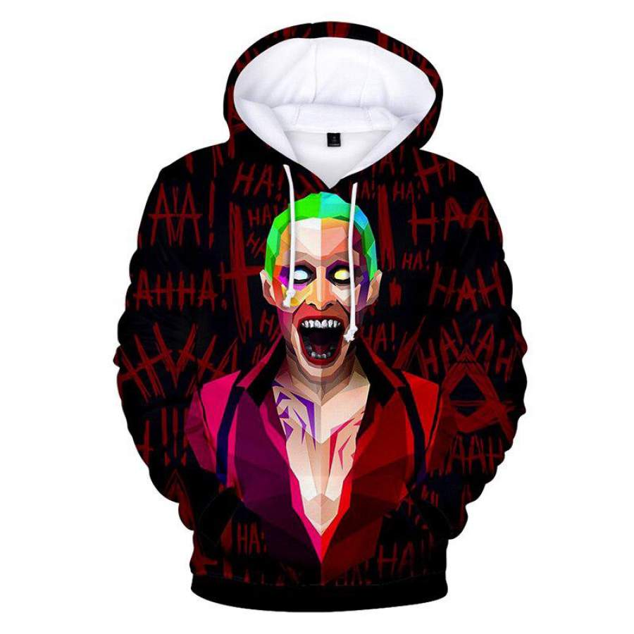 Joker Hoodie Red Haha Joker Cosplay Costume 2019