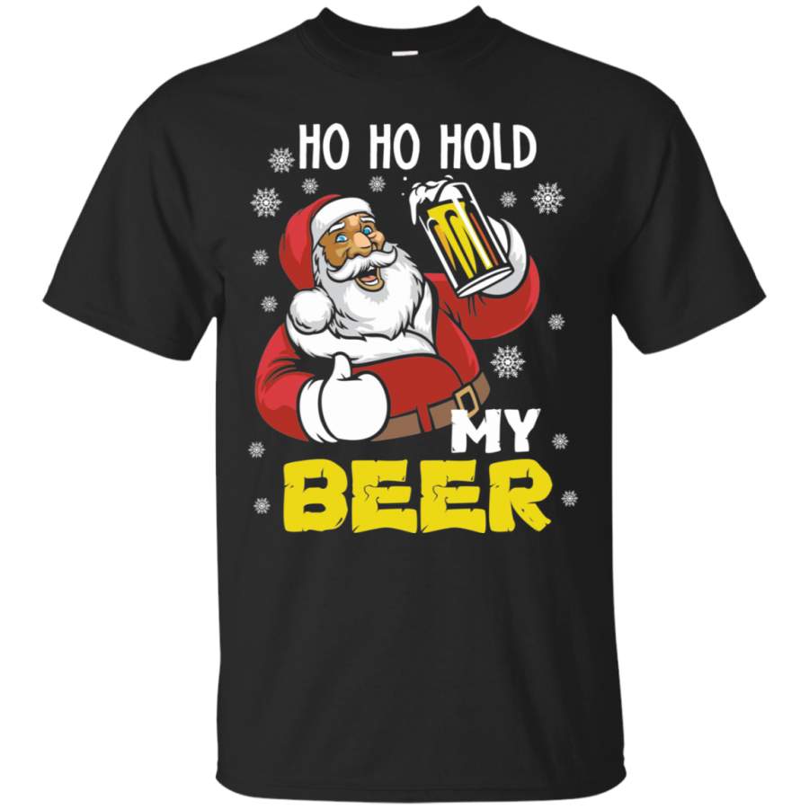 Ho Ho Hold My Beer Mug Santa Claus Drinking Tee Xmas Gift