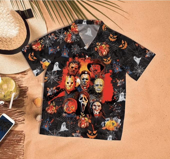 Horror Movie Characters Hawaiian Shirt, Horror Movie Hawaiian Shirt