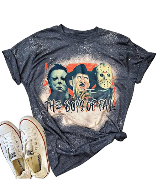 The Boys Of Fall Bleached Tshirt Women Halloween Horror Movies Shirt