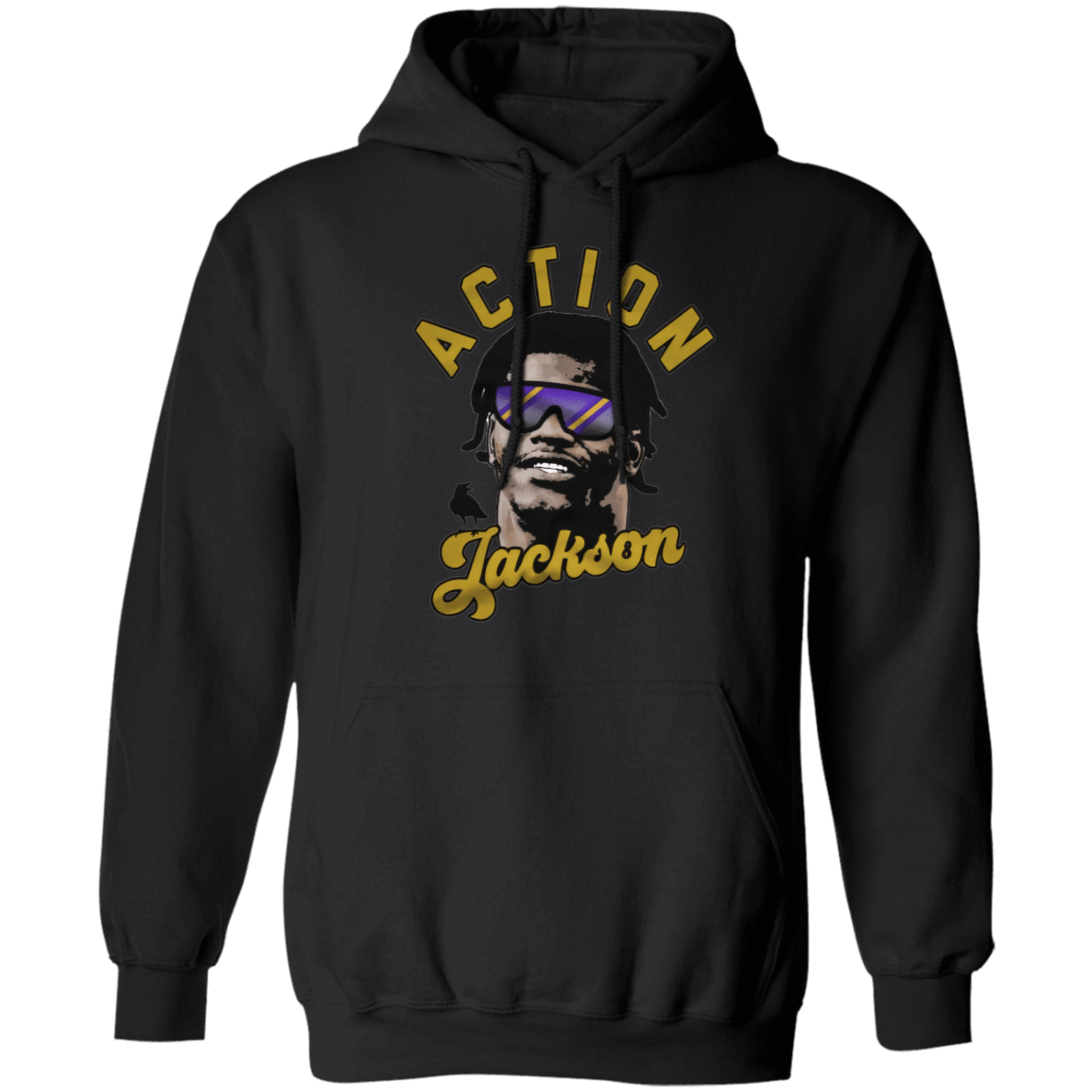 Lamar Jackson Action Jackson Baltimore Ravens Inspired Pullover Hoodie