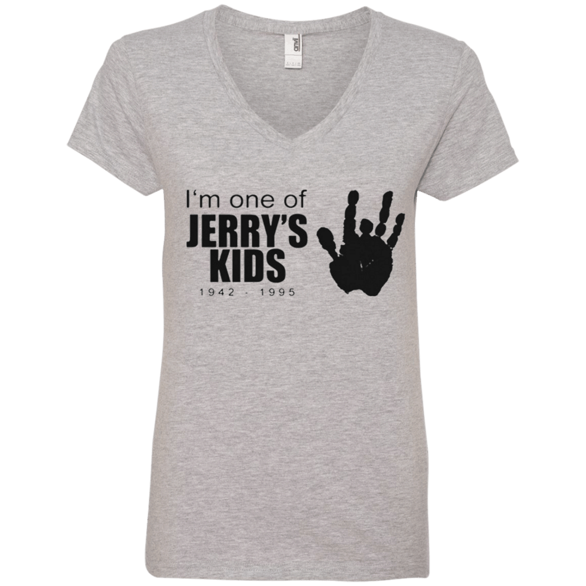 Jerrys Kids Handprint Ladies V-Neck Tee Shirt