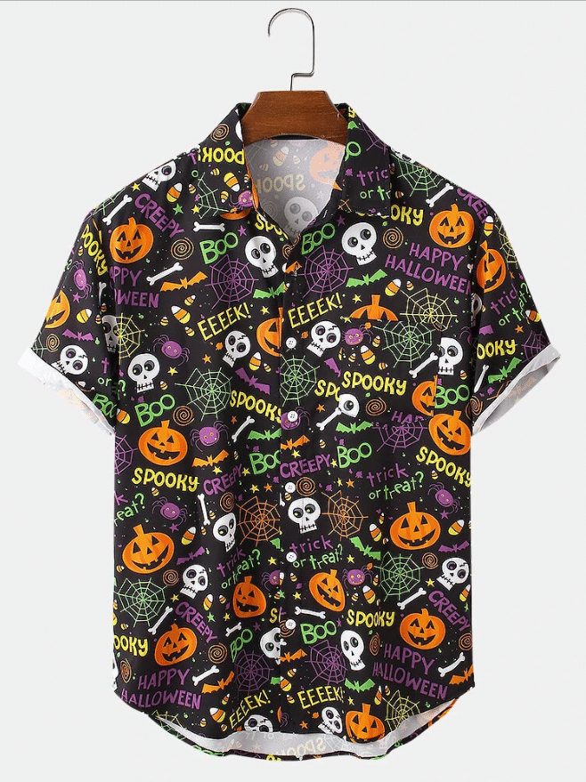 Light Halloween Cartoon Shirts  – Halloween Short-Sleeve Shirt