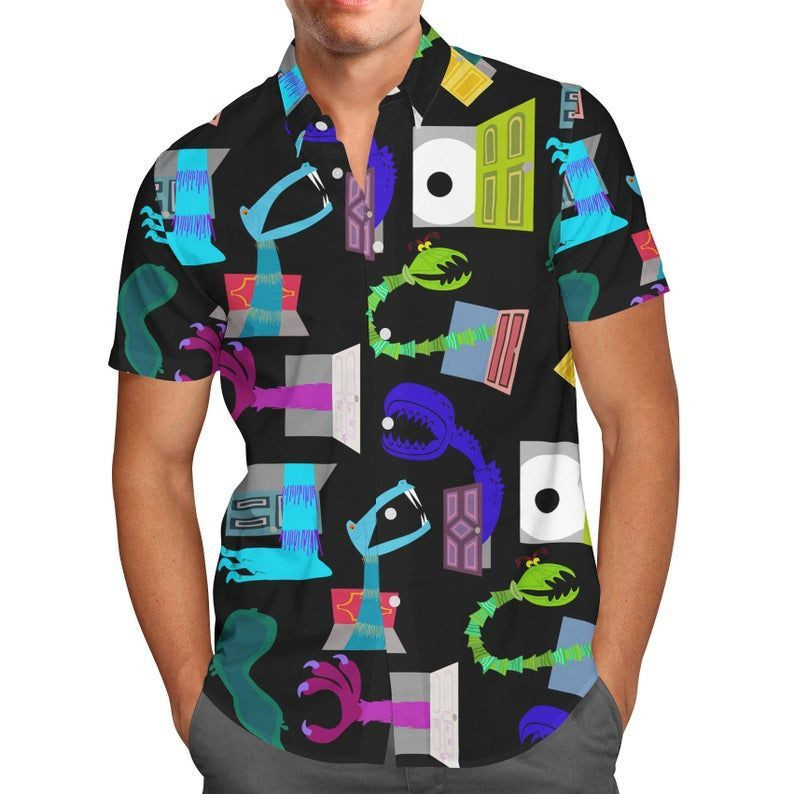 Monsters In Closets Pixar Monster’S Inc Inspired – Men’S Button Down Short-Sleeved Hawaii Shirt