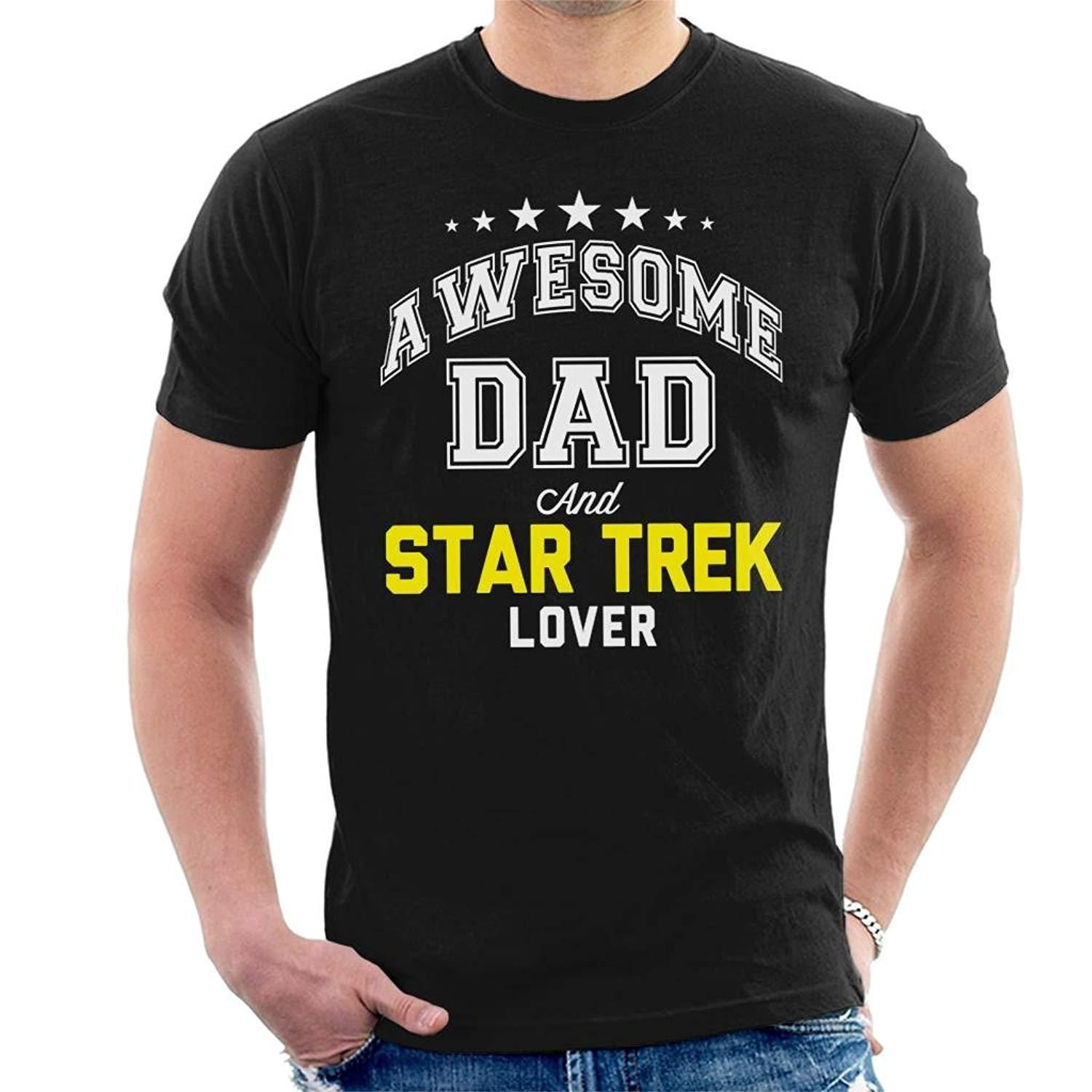 Order Coto7 Awesome Dad And Star Trek Lover Men’S T-Shirt