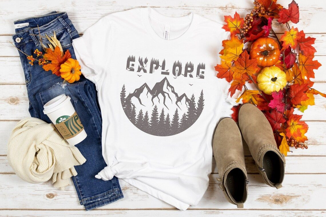 Hiking Tees, Explore, Outdoor Shirts, Adventure Awaits, Wanderlust Explore More, Camping, Hiking Tshirts, Camping Graphic Tee