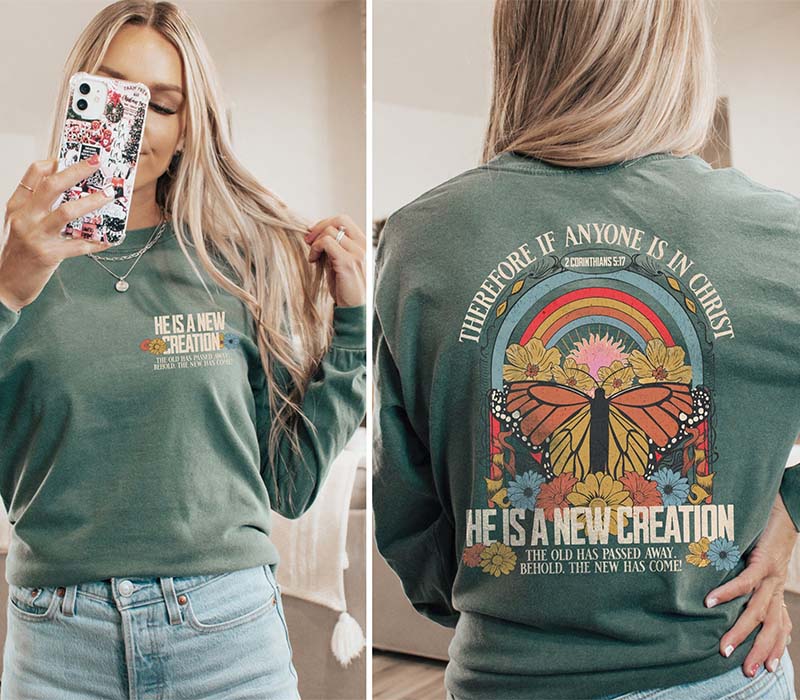 Faith Long Sleeves Bible Verse Sweatshirt