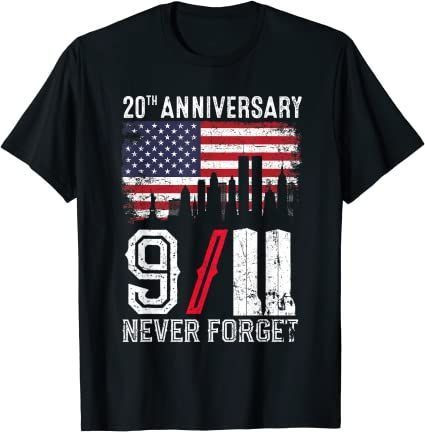 Never Forget 9/11 20Th Anniversary Patriot Day 2021 T-Shirt