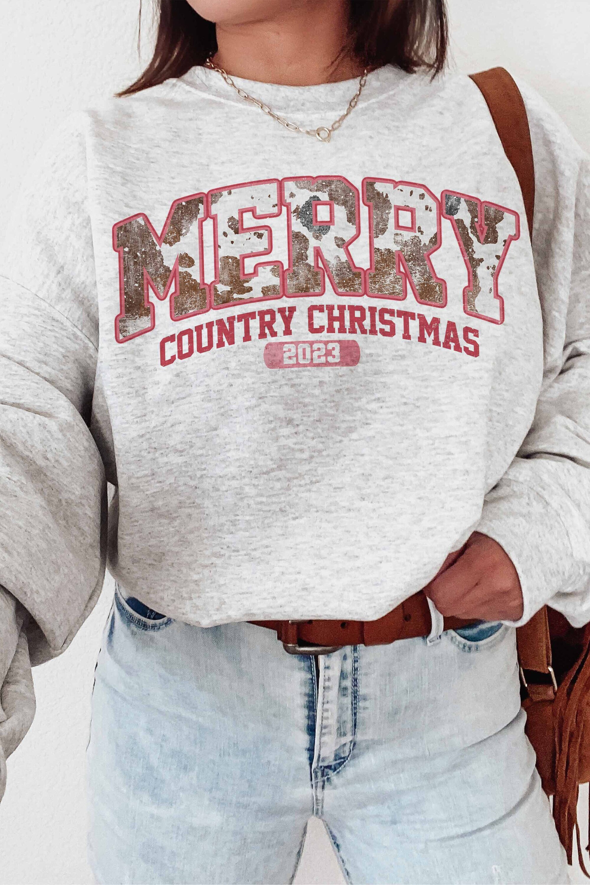 Merry Country Christmas Cowgirl Sweatshirt Cow Sweatshirt Midwest Sweatshirt Christmas Pjs Howdy Shirt Howdy Sweatshirt Nashville Sweatshirt