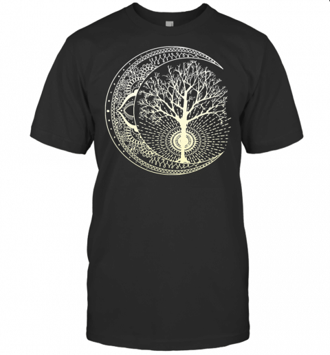 Mandala Moon Tree Of Life Tattoo Style T Shirt