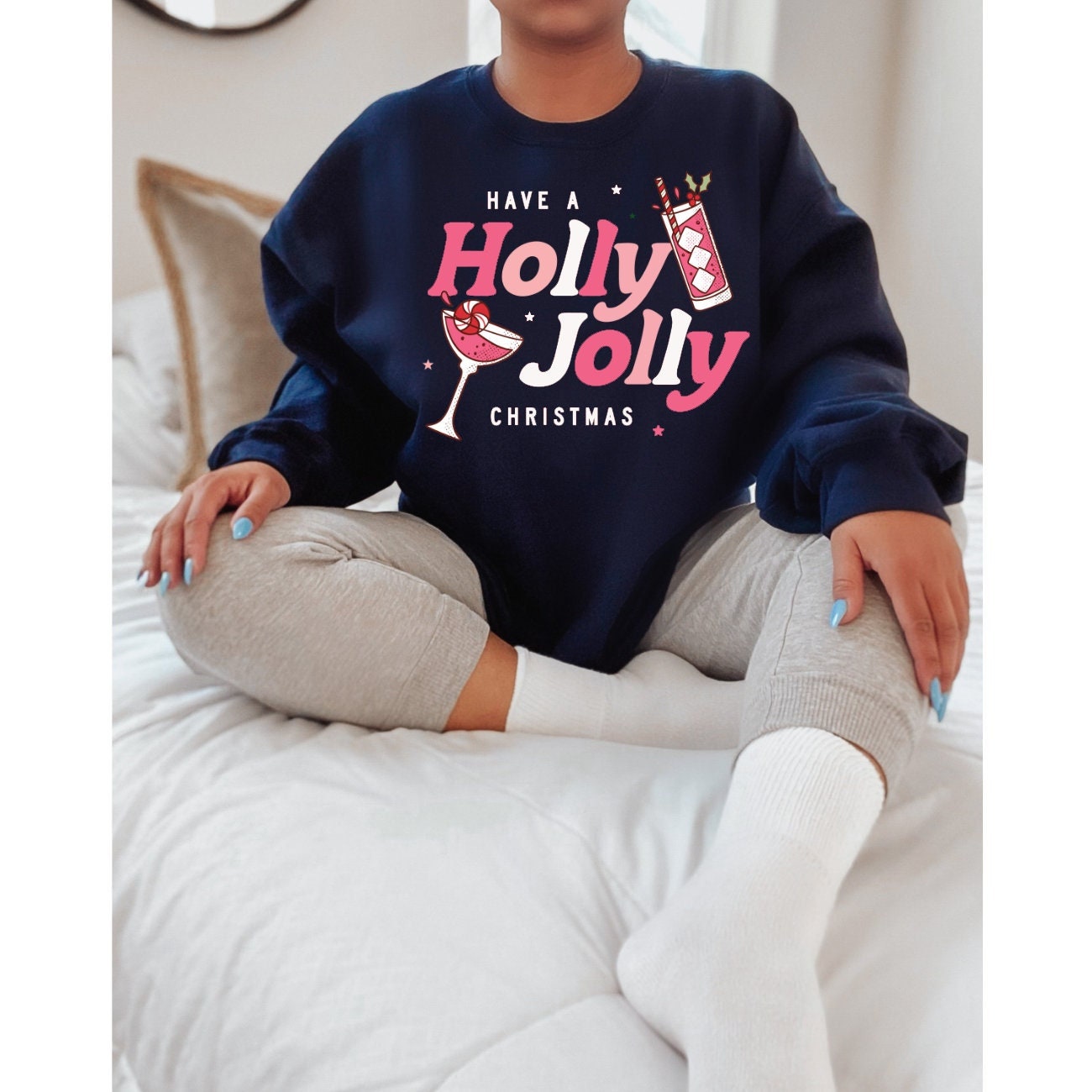 Have A Holly Jolly Christmas Sweatshirt Preppy Pajamas Merry sweatshirt Christmas Sweatshirt Christmas Crewneck Christmas Drink Sweatshirt