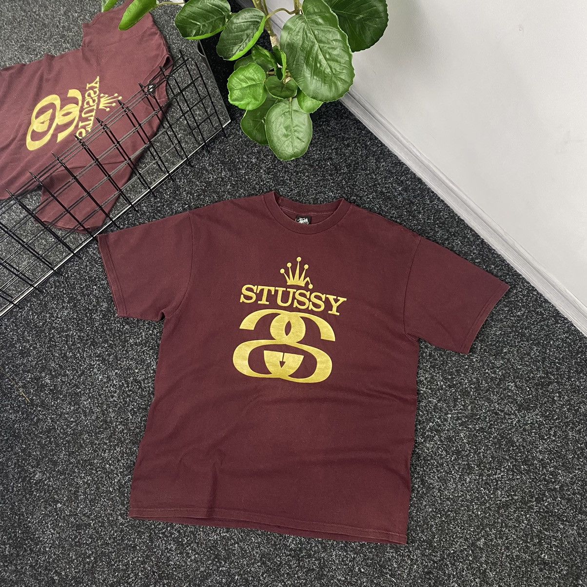 Vintage T-shirts Stussy Big Golden Crown Mirror Print Y2K, Shirt Outfit, Gift For Men, For Women