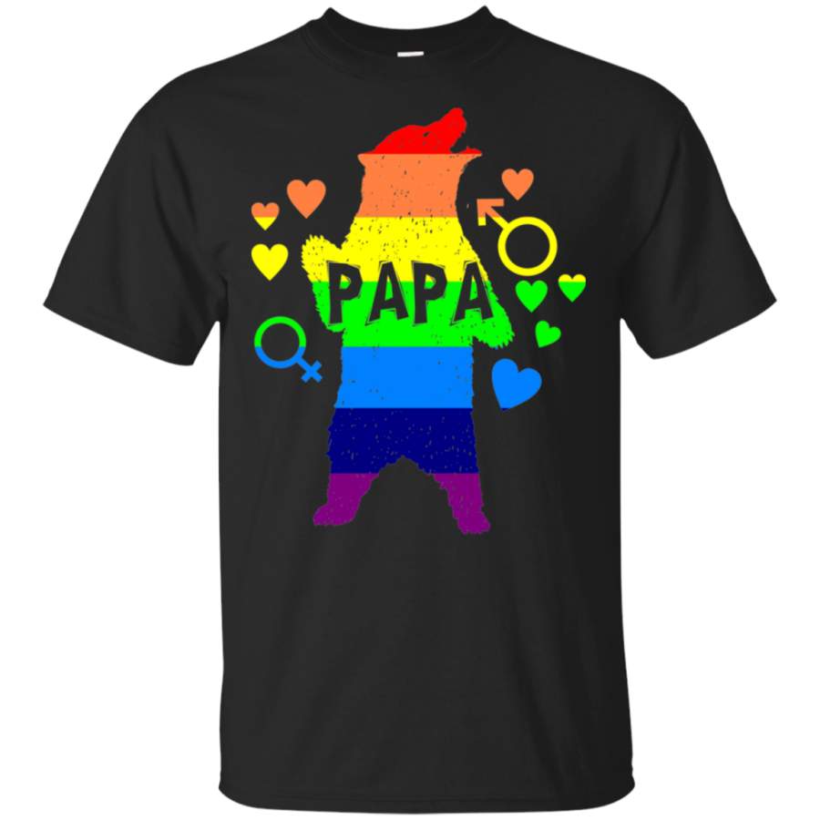 LGBT PAPA Bear LGBT Shirts Mothers Gift Rainbow TShirt