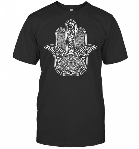 Hamsa Symbol Yoga Hand With Eye Meditation T Shirt