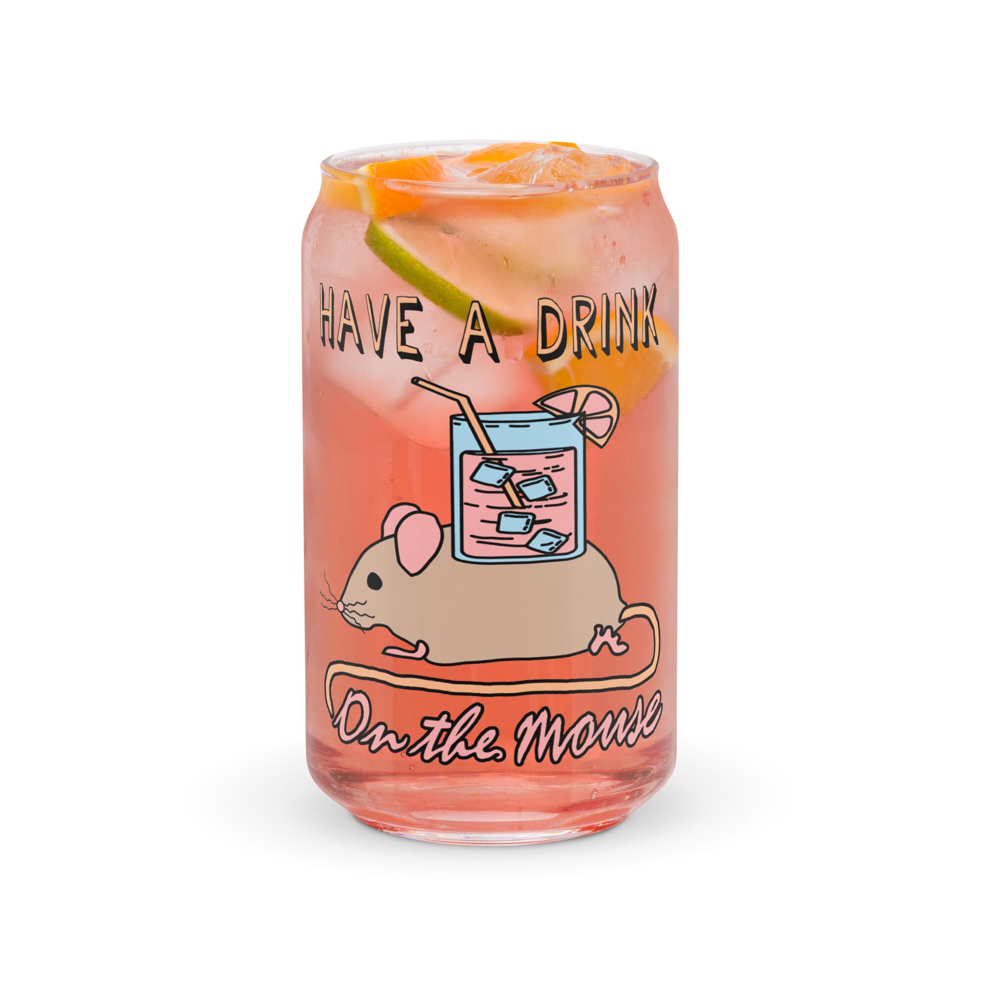 Have A Drink On The Mouse – Cute Meme Glass