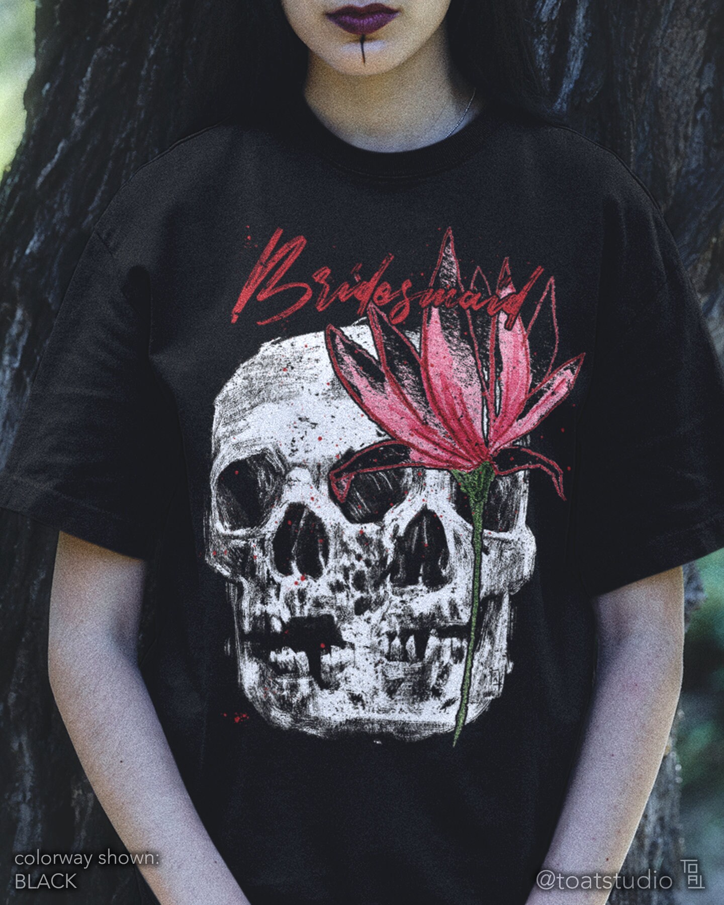 Floral Skull Bridesmaid Unisex T-shirt, Skull Sketch, Dark Wedding Bride, Alternative Bride Wife, Grunge Wedding, Til Death do us Part