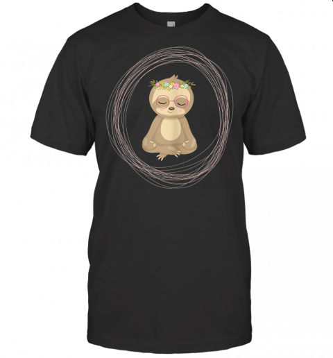 Funny Hipster Yoga Lotus Position Sloth Gift For Yogis T Shirt