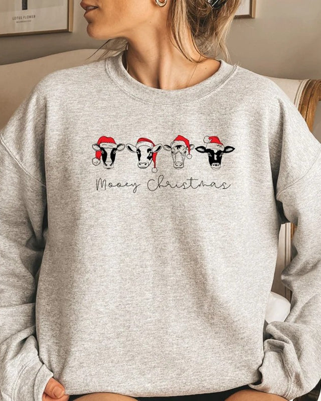 Mooey Christmas Cow Sweatshirt Crewneck