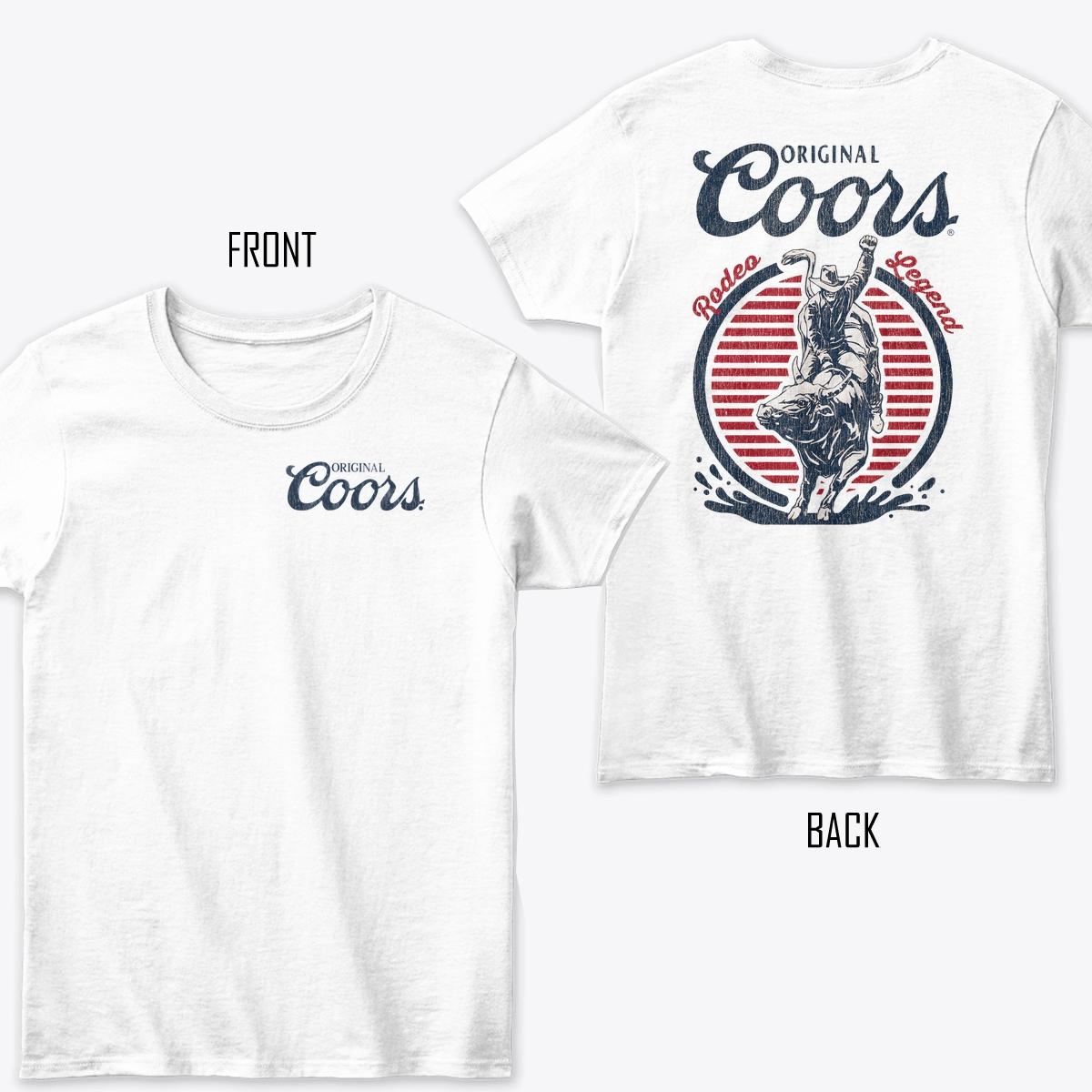 Original Coors Rodeo Legend 2 Sided Beer Logo Graphic Tees Shirt, Gift for men women