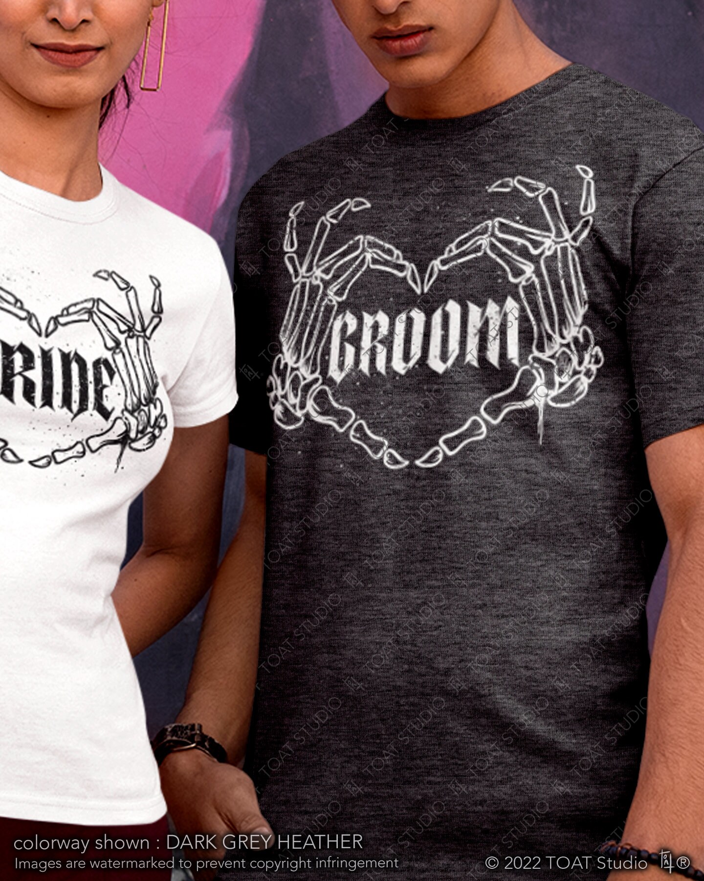 Spooky Groom II Unisex T-shirt, Skeleton Hands, Grunge Groom, Alternative Husband Tee, Til Death, Alternative Couple, Spooky Wedding