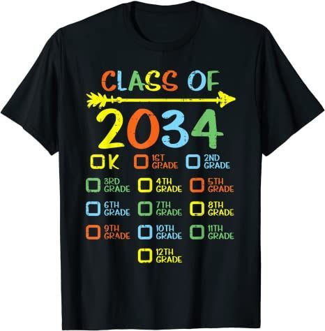 Back To School 2021 – Checklist Handprint Class Of 2034 Back To School Shirt For Teachers