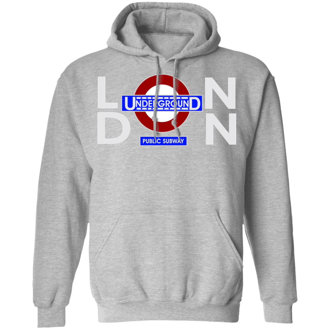 London Under Ground White Font Pullover Hoodie