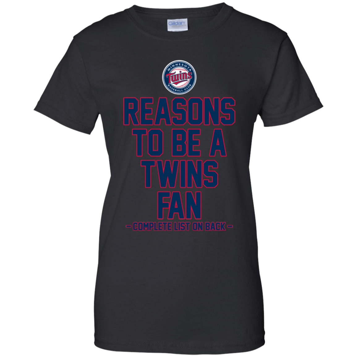 Reasons To Be A Minnesota Twins Fan Complete List On Back – Funny Shirts