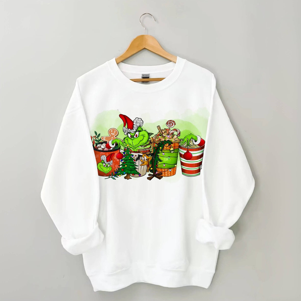 Grinch Coffee Drink Christmas Sweatshirt