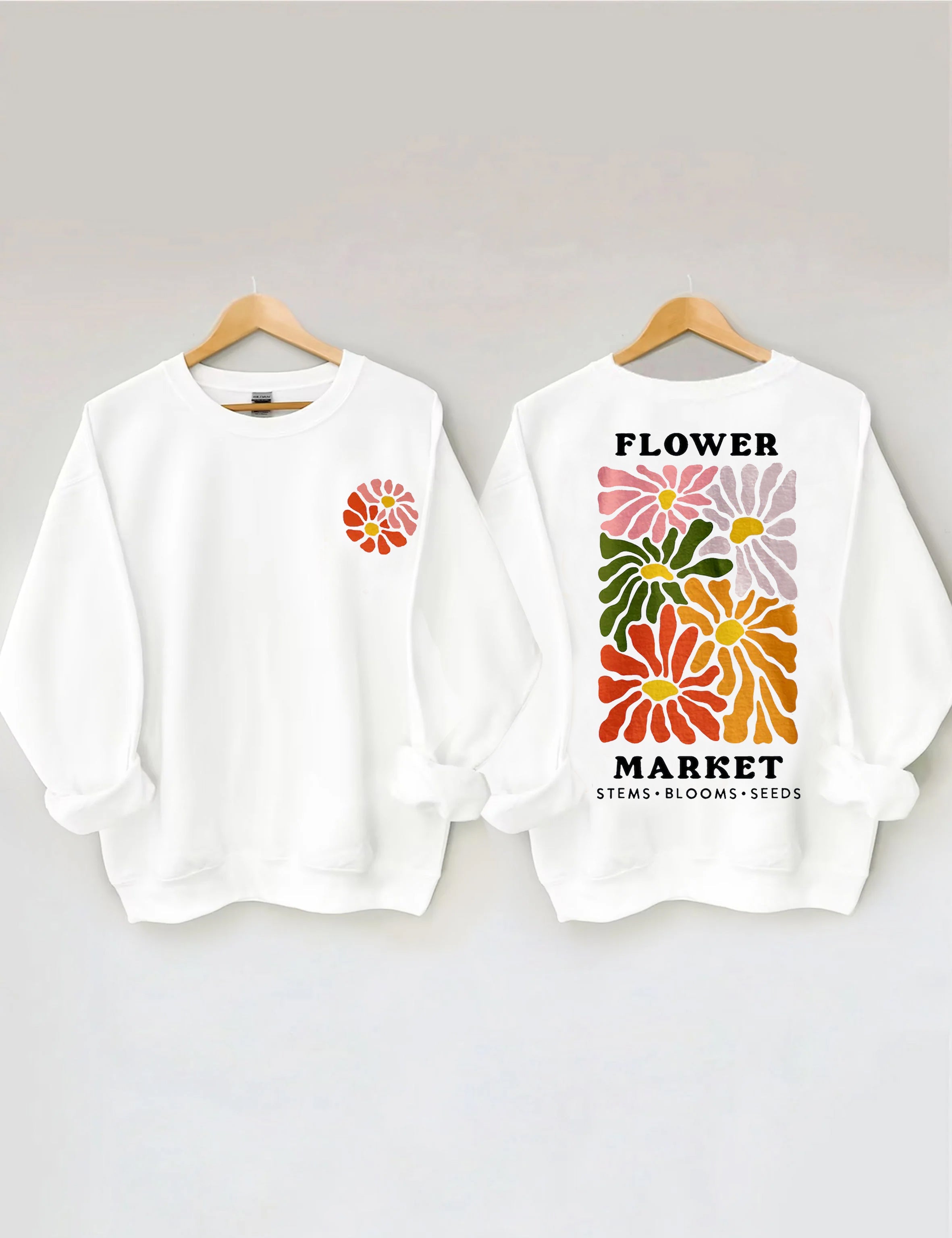 Flower Market Bohemian Wildflower Print Sweatshirt