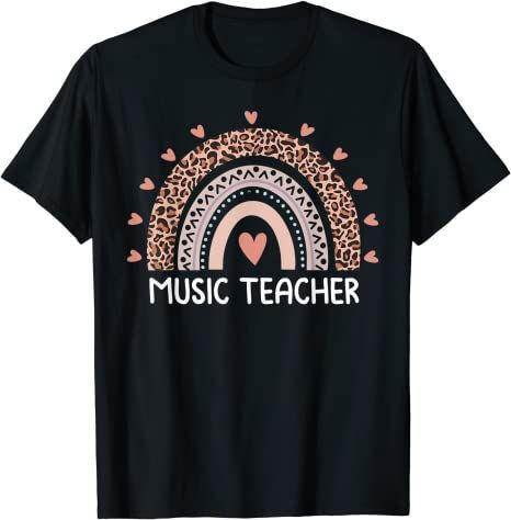 Back To School 2021 – Leopard Cute Rainbow Music Back To School Shirt For Teachers