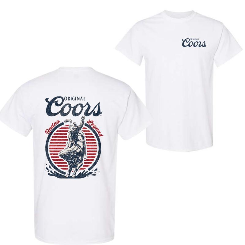 Original Coors Rodeo Legen Double Sided Beer Logo Graphic T-Shirt. Gift For Unisex