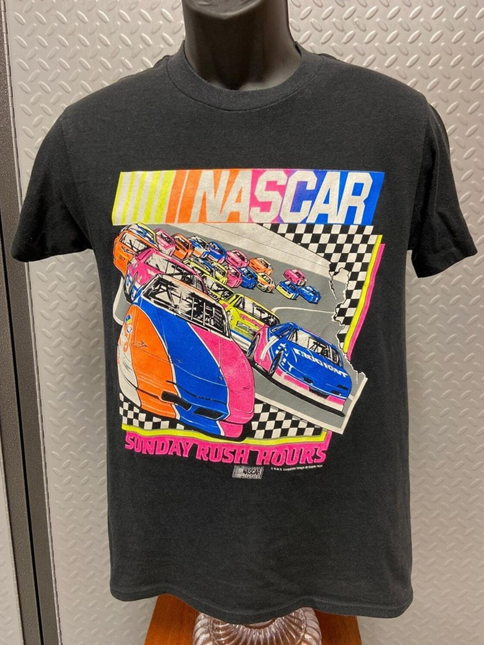 Vintage 90s NASCAR Sunday Rush Hours T-Shirt, Retro Nascar Shirt