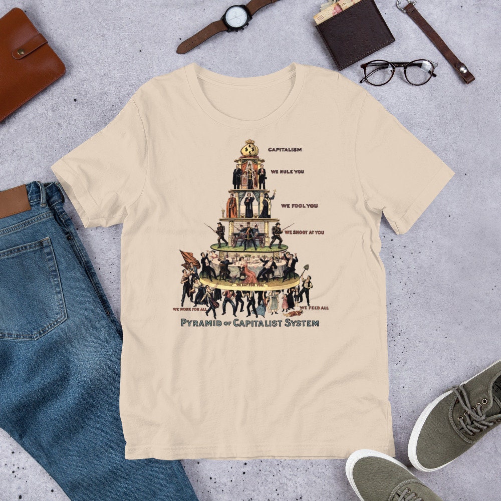 Pyramid Of Capitalist System – Socialist, Anti Capitalist, Leftist, Communist Propaganda T-Shirt