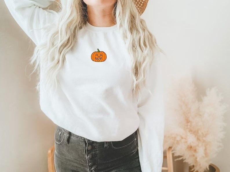 Pumpkin Sweatshirt, Fall Shirt Women, Halloween Sweatshirt, Pumpkin Shirt