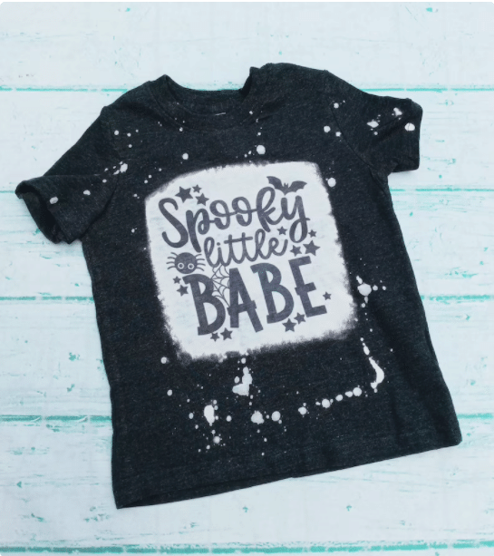 Spooky Little Babe Shirt -Bleached Halloween Shirt