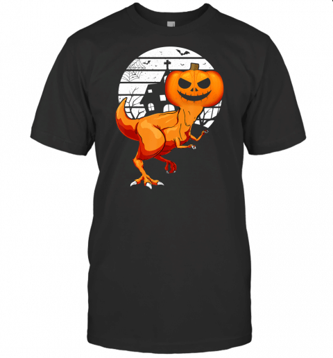 Funny Dinosaur Pumpkin Head Halloween Costume Gift For Boys T Shirt