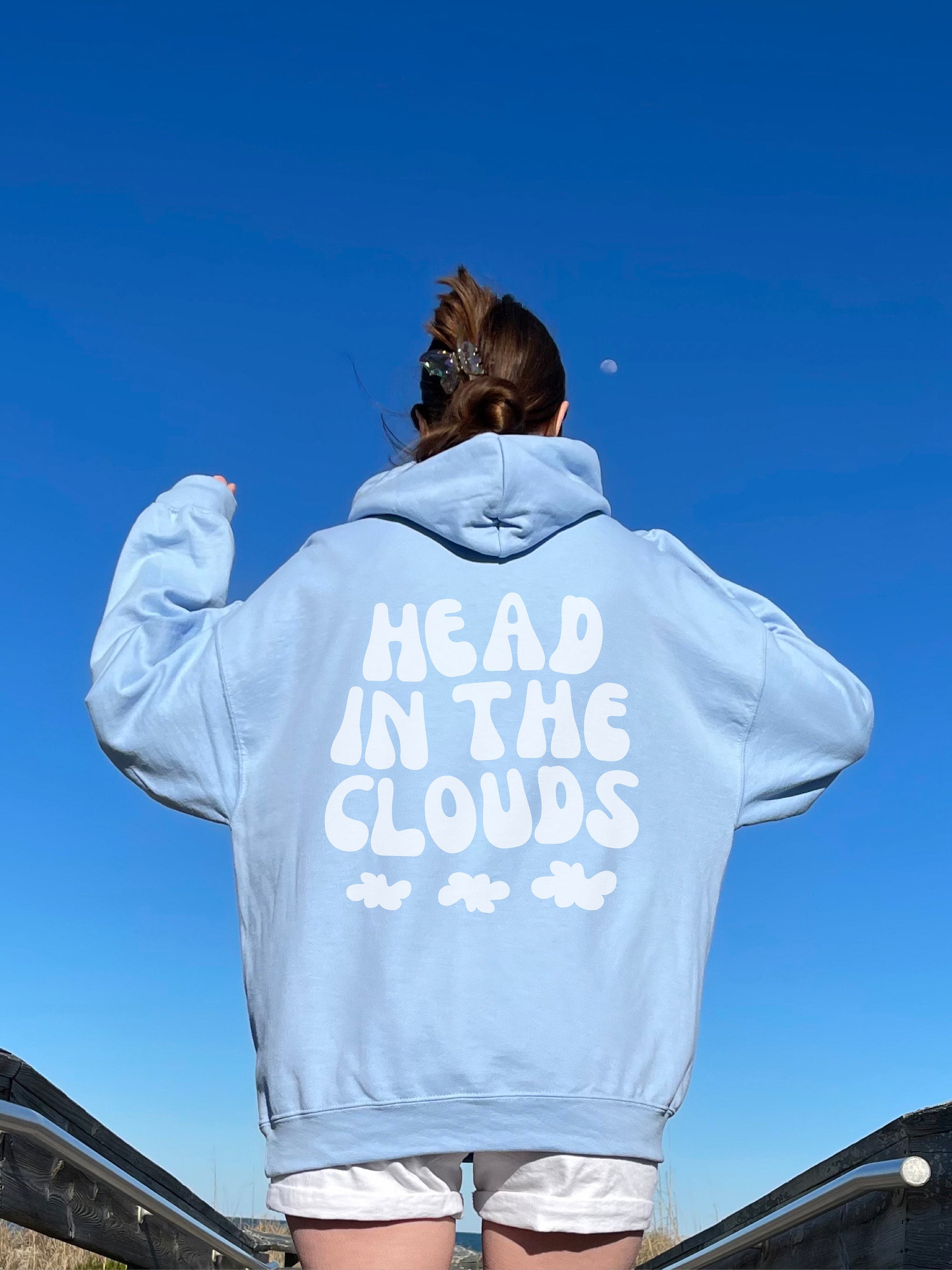 Head in the Clouds Hoodie with Words on Back Tumblr Hoodie Word Sweatshirt VSCO Hoodie Positive Hoodie Aesthetic Clothing Oversized Hoodie