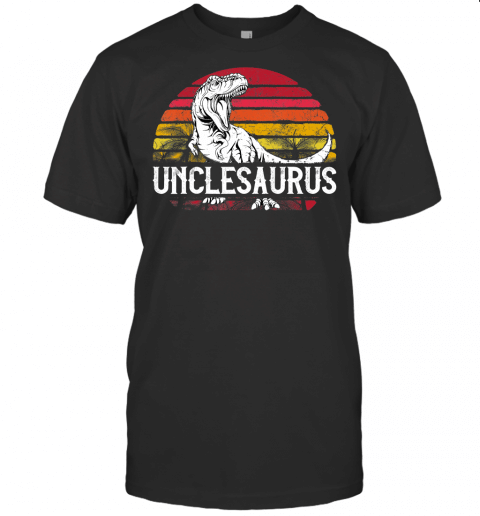 Mens Fathers Day Gift For Men Unclesaurus Uncle Saurus T Rex T Shirt