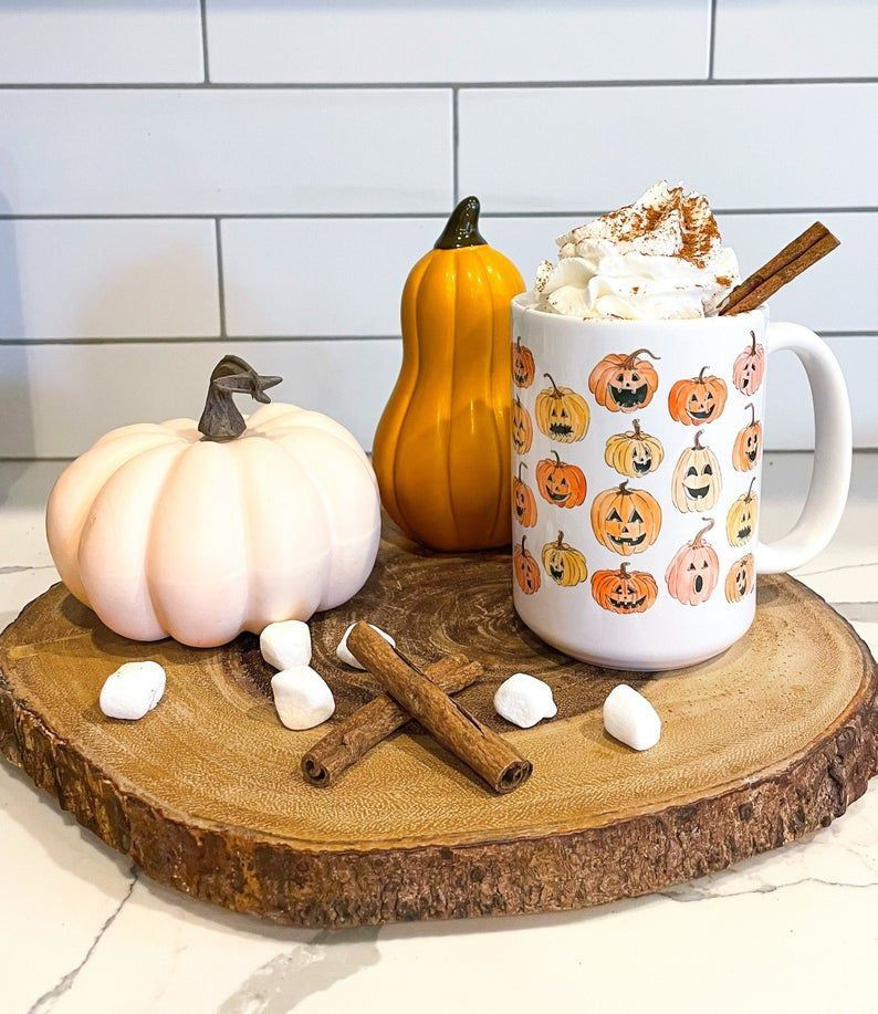 Halloween Pumpkins Mug, Pumpkin Spice Mug, Halloween Mug