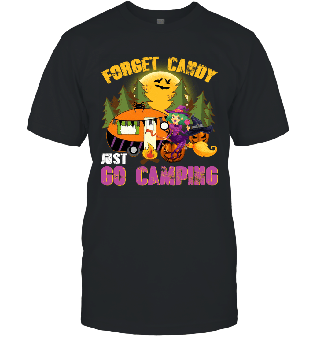 Forget Candy Just Go Camping Funny Halloween Witch Shirt T-Shirt