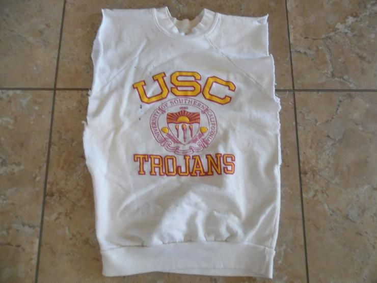 Vintage Usc University Of Southern California Cutoff Distressed Sz Shirt