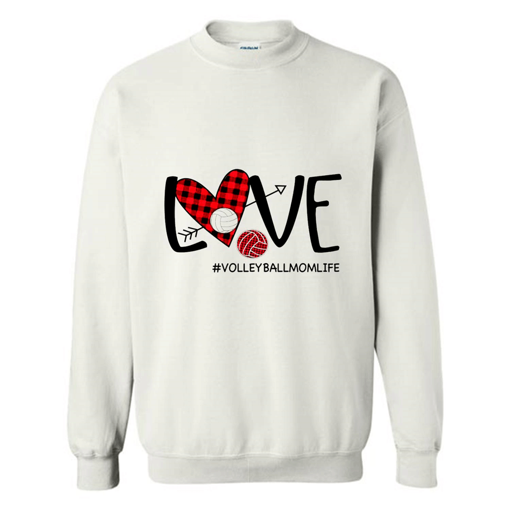 Love Volleyballmomlife Arrow Plaid Volleyball Version – Sweatshirt