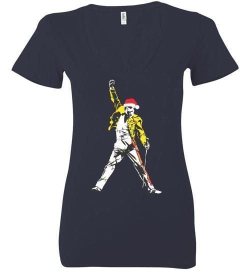 Freddie Mercury Light Christmas Ladies Deep V-Neck