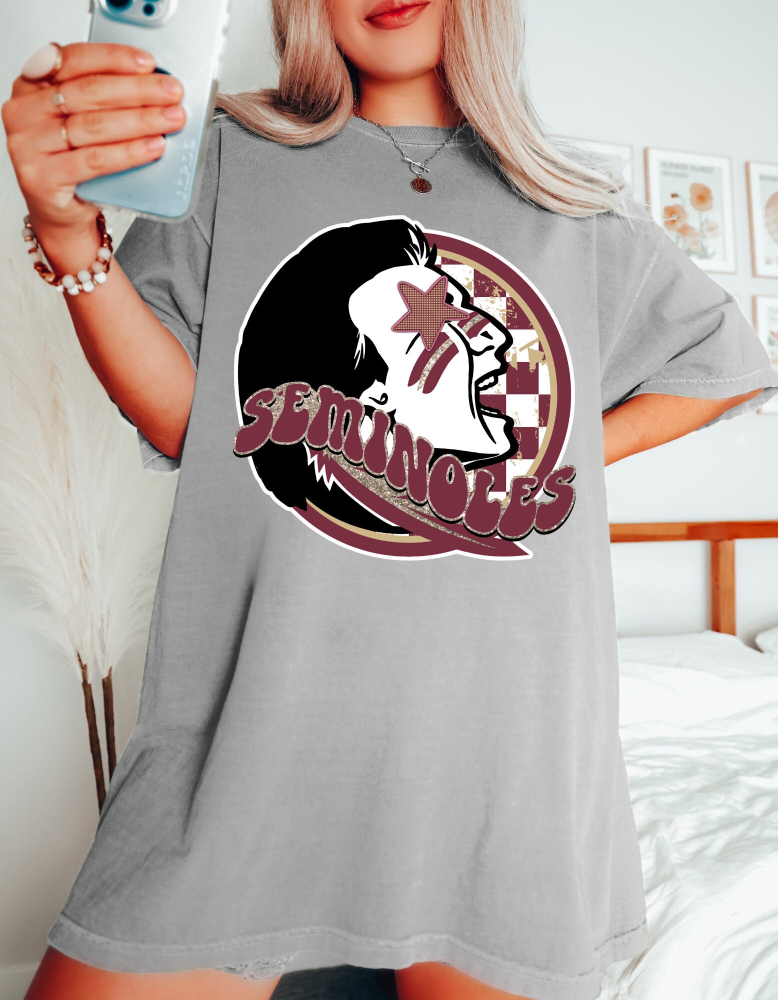 FSU Preppy Mascot Graphic Tee, FSU Seminoles, Game Day Tee, Florida State, Preppy Game Day Tee, FSU Football Graphic Tee