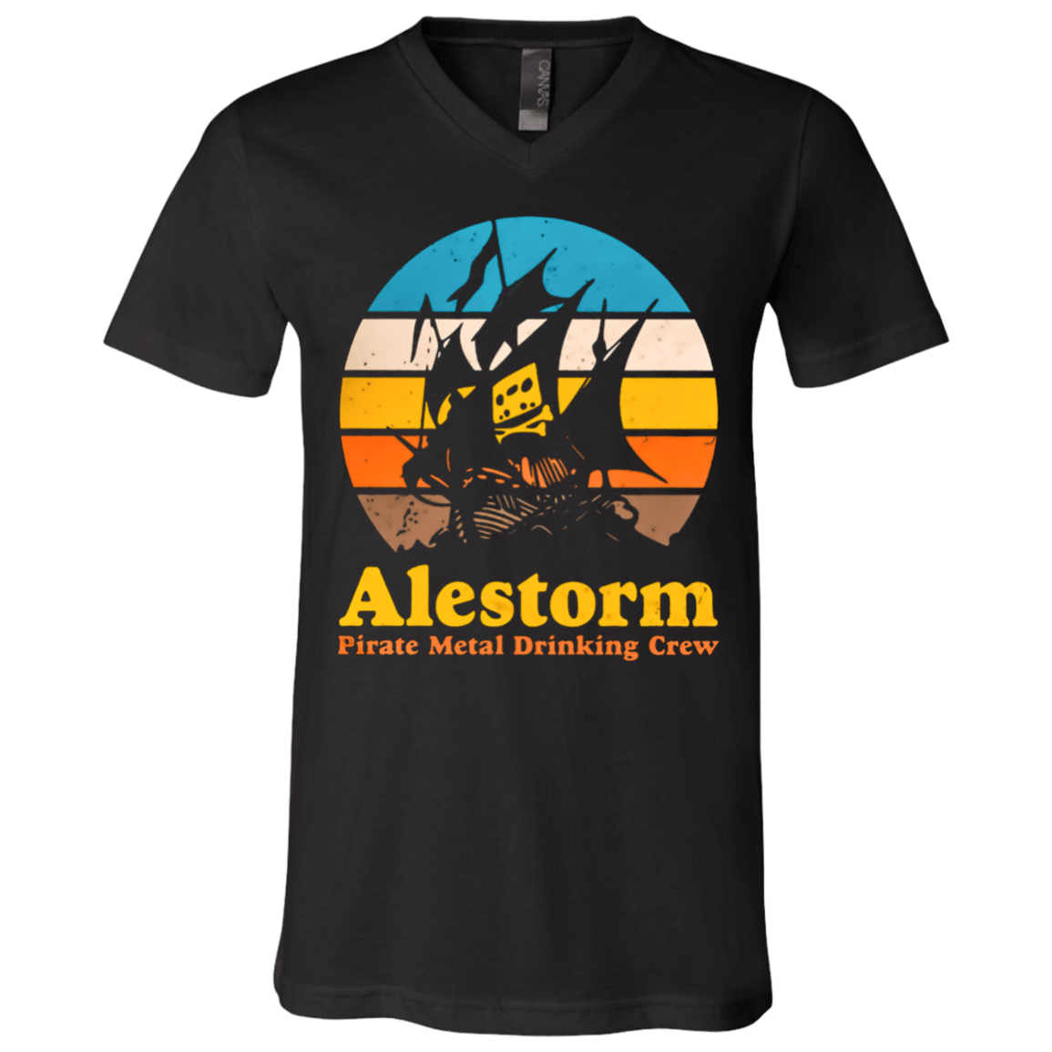 Alestorm – Retro Sunset Unisex V-Neck T-Shirt